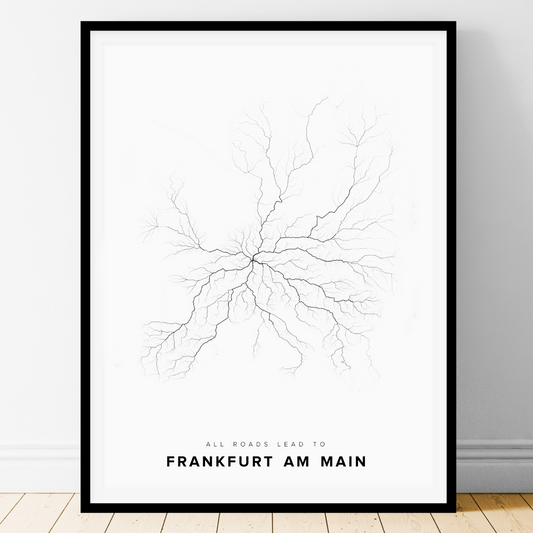 All roads lead to Frankfurt am Main (Germany) Fine Art Map Print