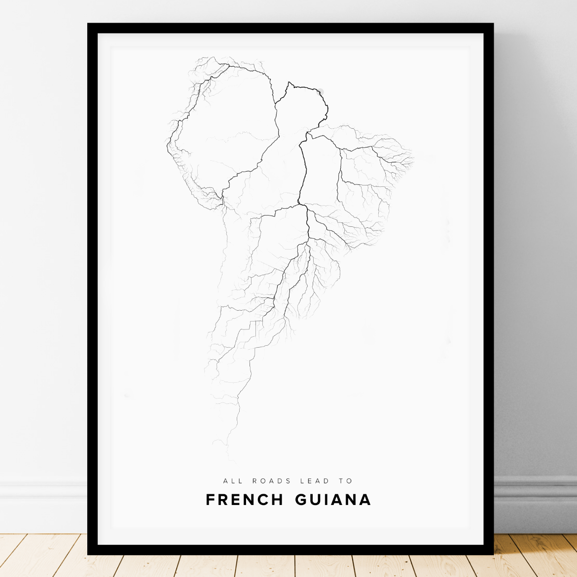 All roads lead to French Guiana Fine Art Map Print