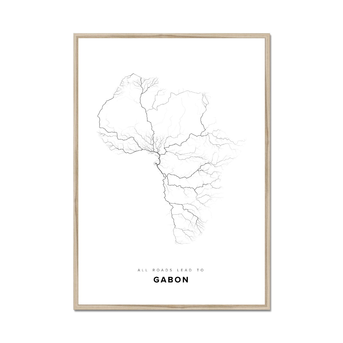 All roads lead to Gabon Fine Art Map Print