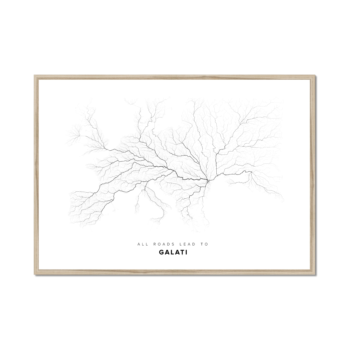 All roads lead to Galaţi (Romania) Fine Art Map Print