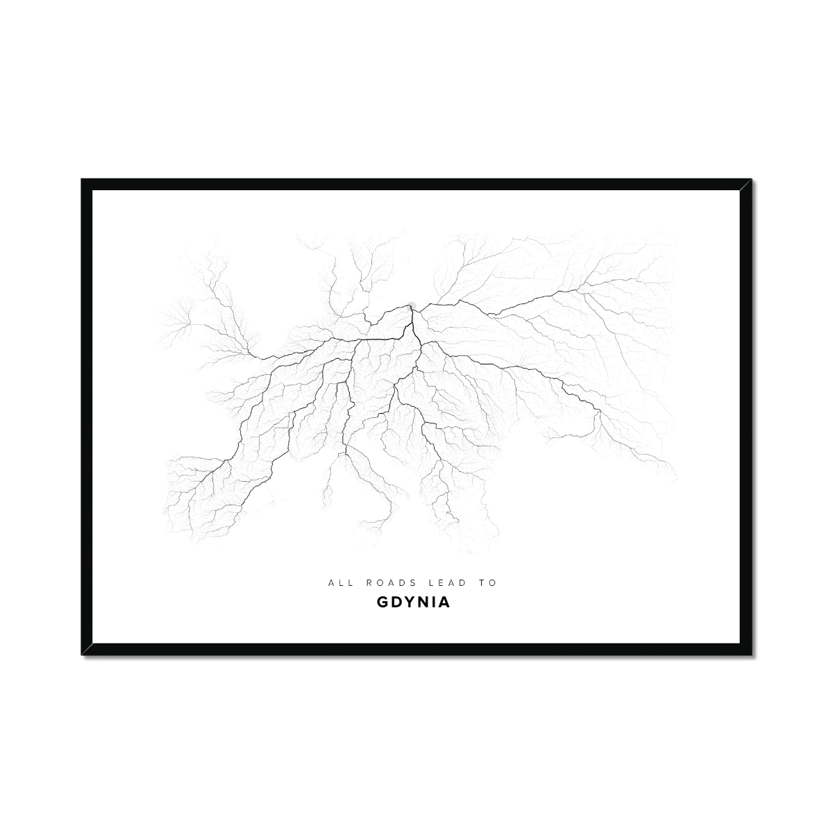 All roads lead to Gdynia (Poland) Fine Art Map Print