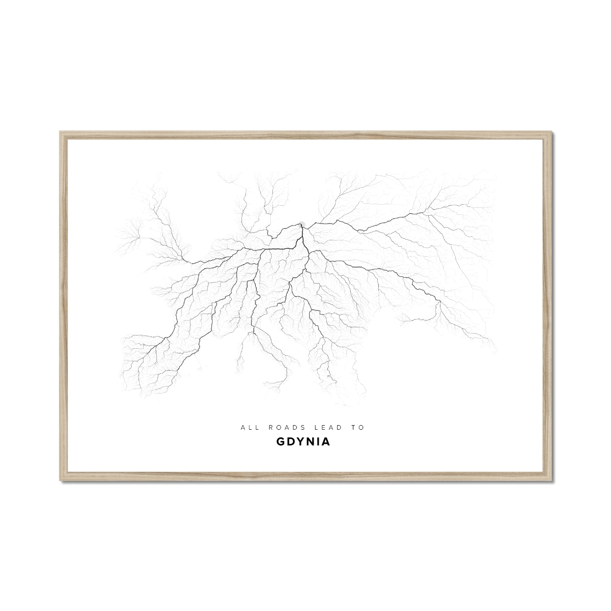 All roads lead to Gdynia (Poland) Fine Art Map Print