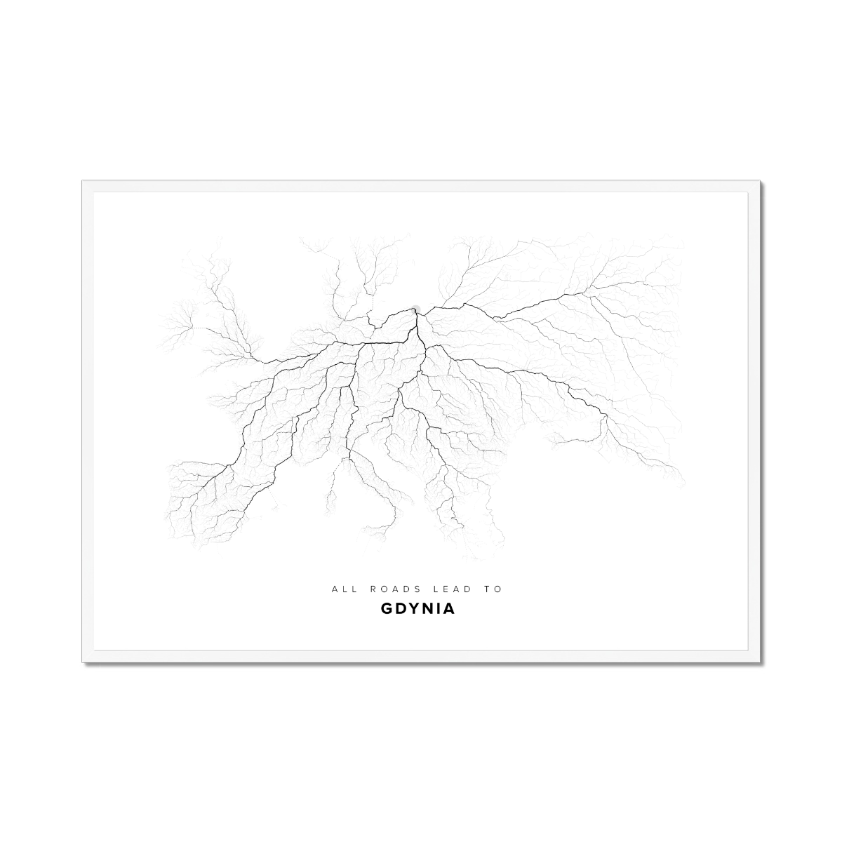 All roads lead to Gdynia (Poland) Fine Art Map Print