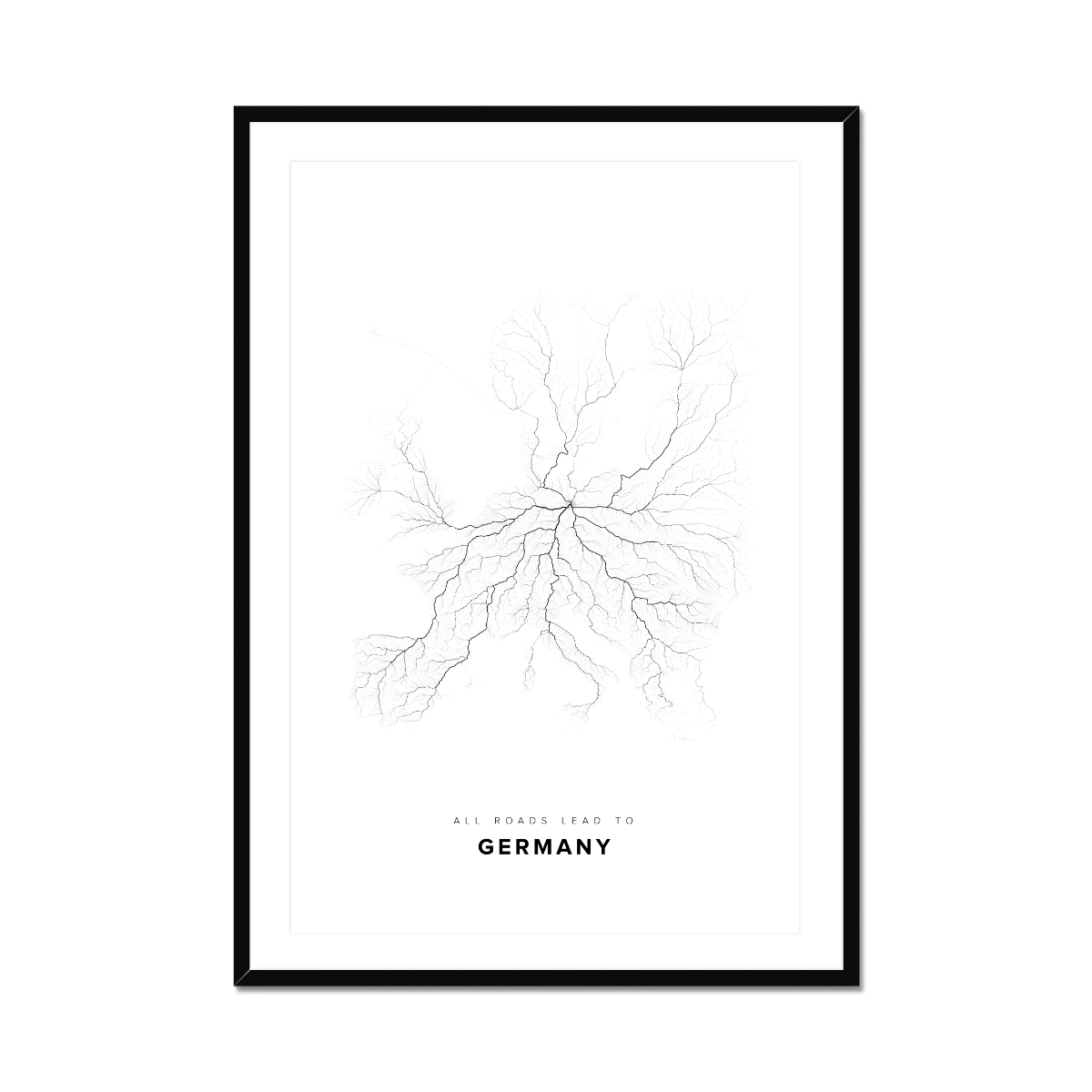 All roads lead to Germany Fine Art Map Print
