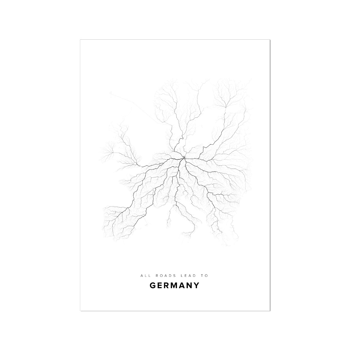 All roads lead to Germany Fine Art Map Print
