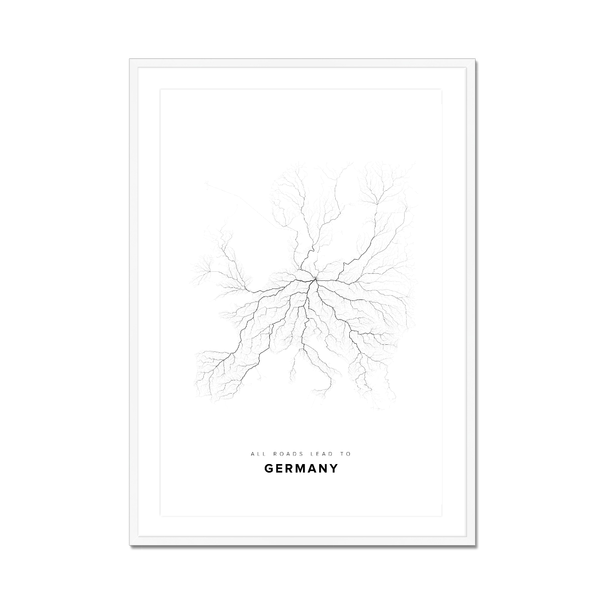 All roads lead to Germany Fine Art Map Print