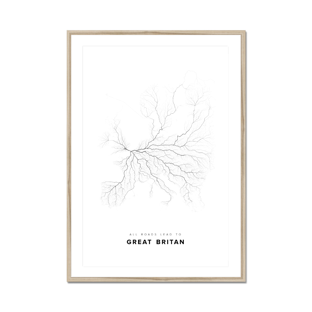 All roads lead to Great Britan Fine Art Map Print
