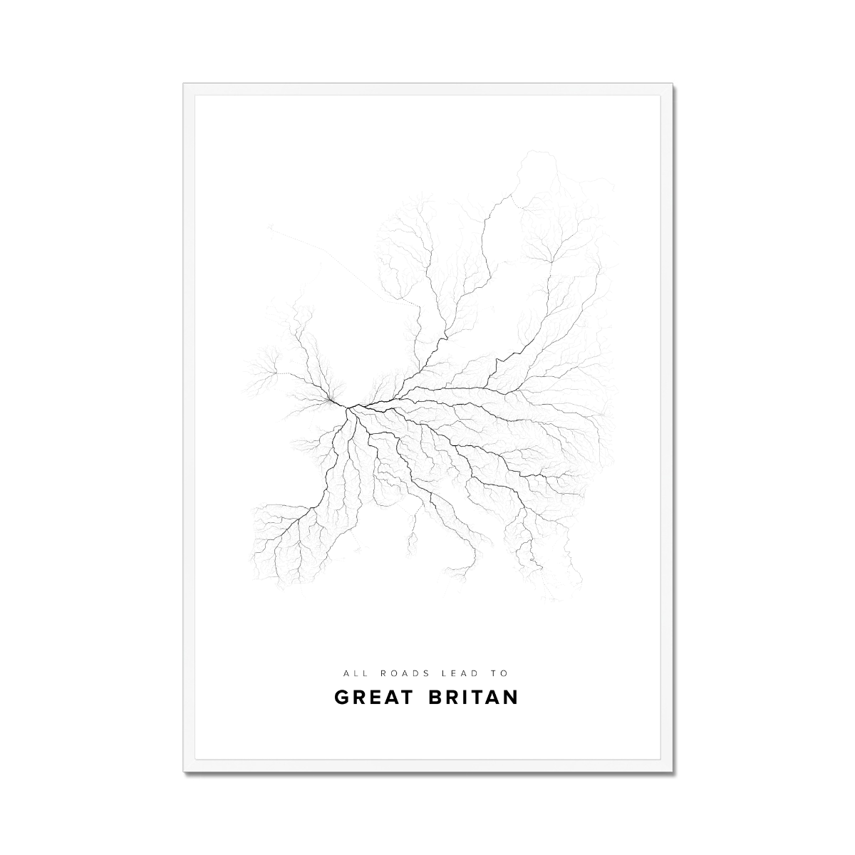 All roads lead to Great Britan Fine Art Map Print