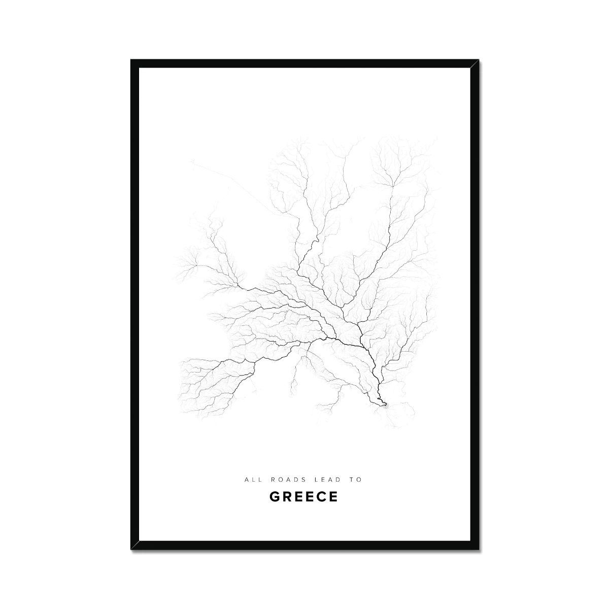 All roads lead to Greece Fine Art Map Print