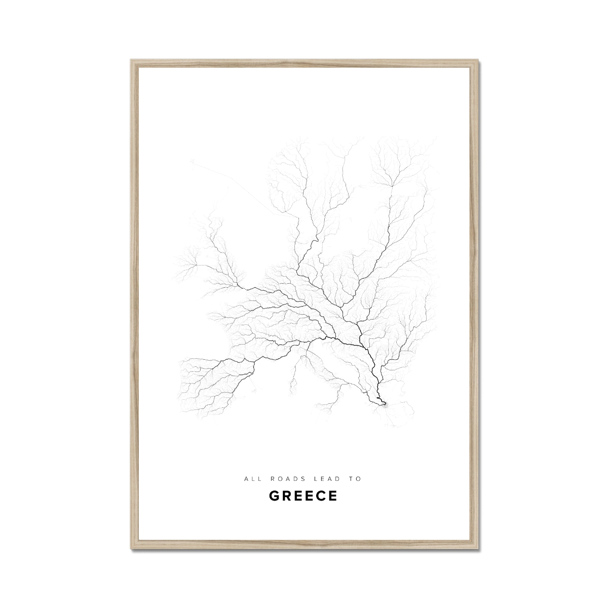 All roads lead to Greece Fine Art Map Print