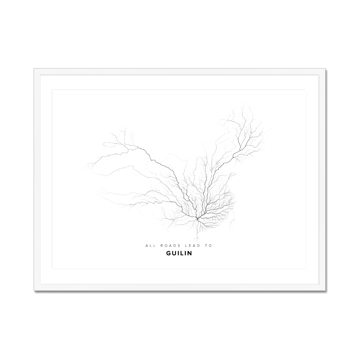 All roads lead to Guilin (China) Fine Art Map Print