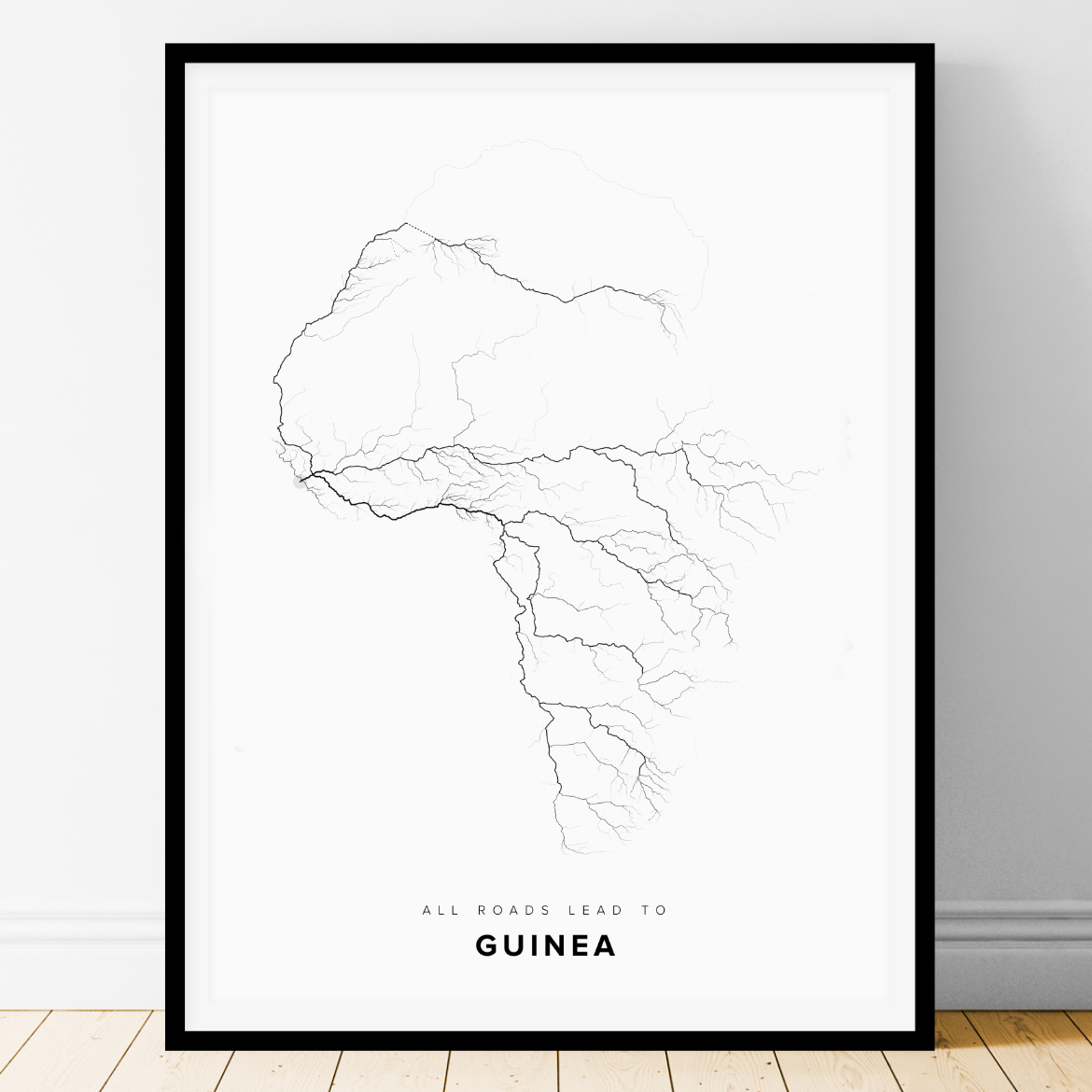 All roads lead to Guinea Fine Art Map Print