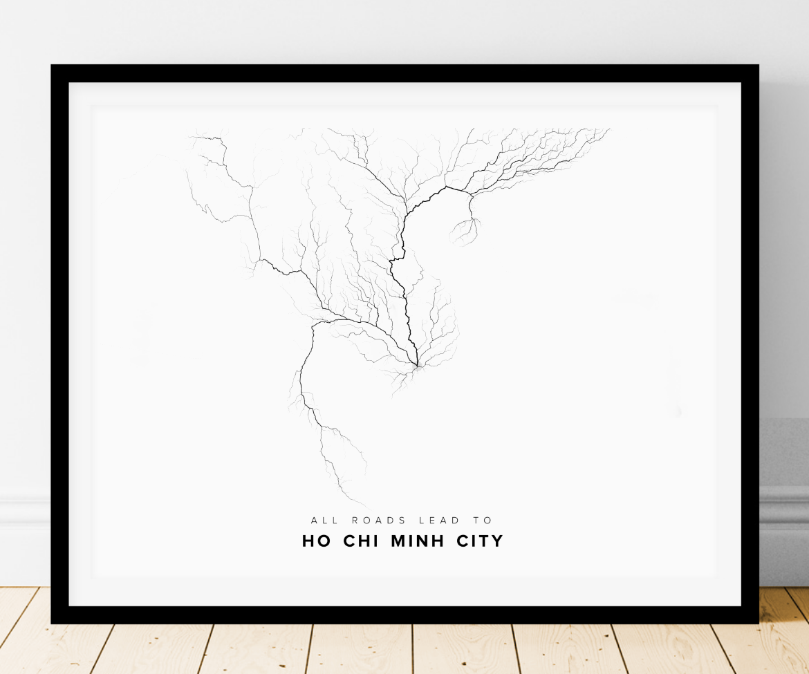 All roads lead to Ho Chi Minh City (Viet Nam) Fine Art Map Print