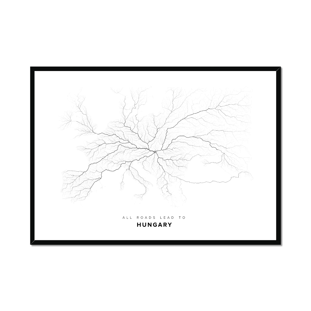 All roads lead to Hungary Fine Art Map Print