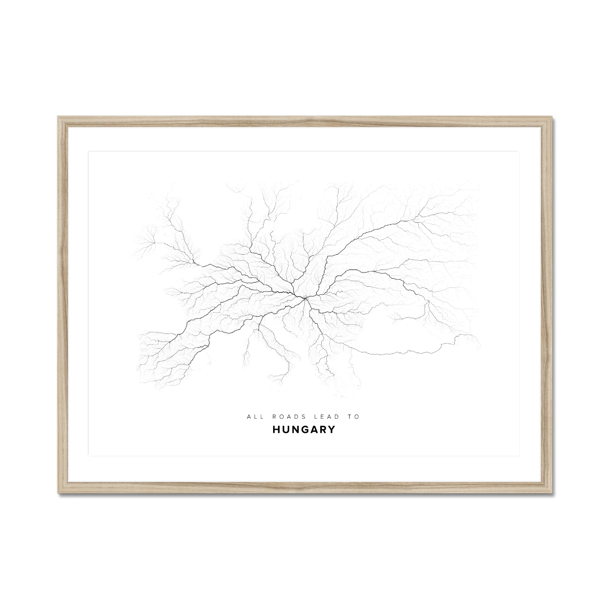 All roads lead to Hungary Fine Art Map Print