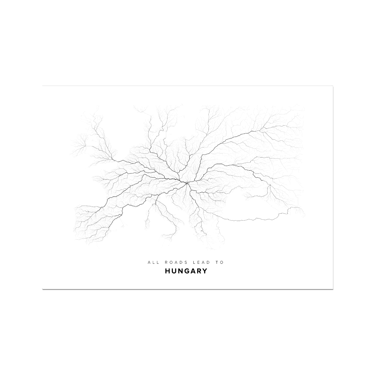 All roads lead to Hungary Fine Art Map Print