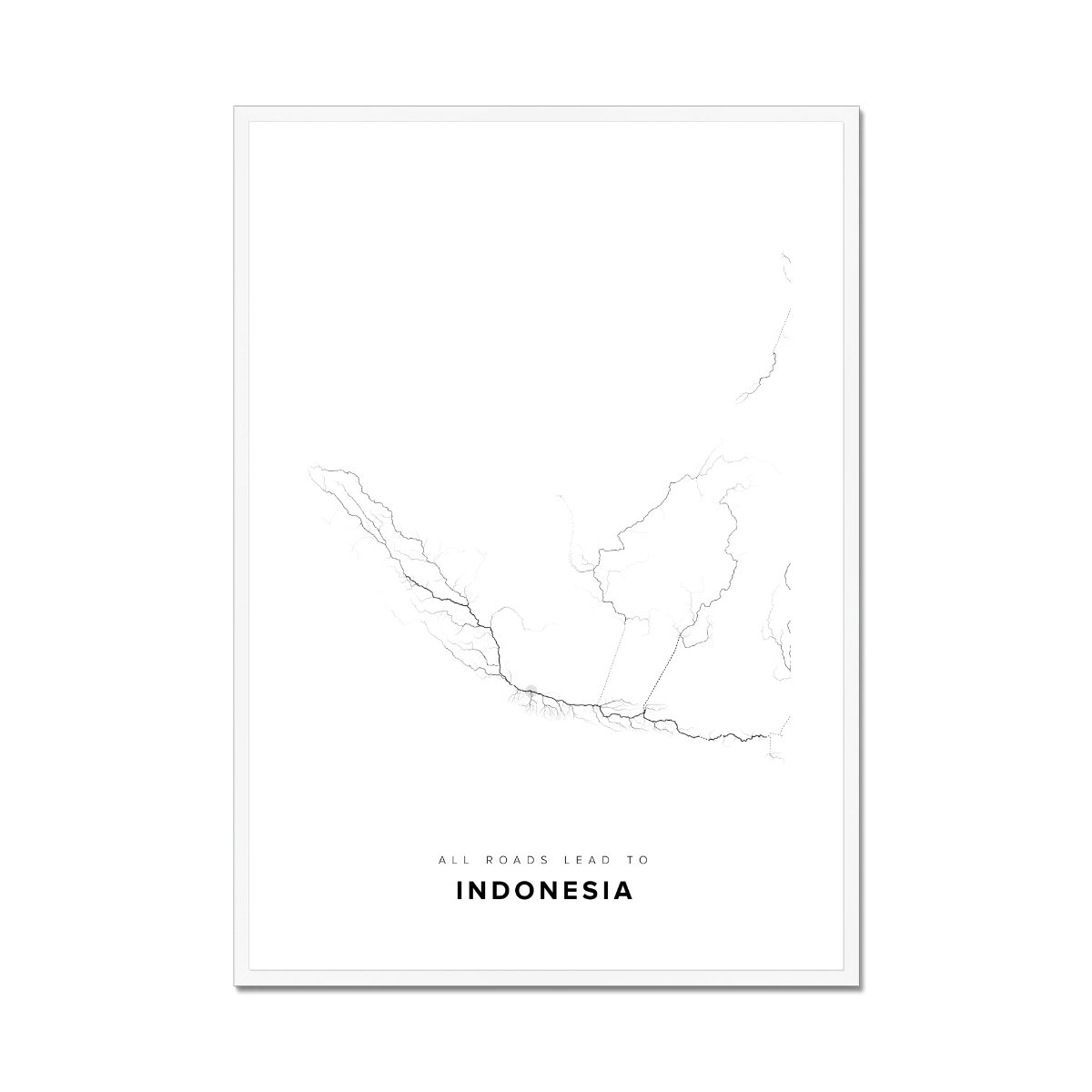 All roads lead to Indonesia Fine Art Map Print
