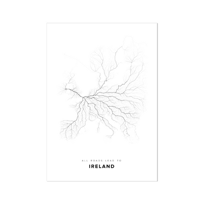 All roads lead to Ireland Fine Art Map Print