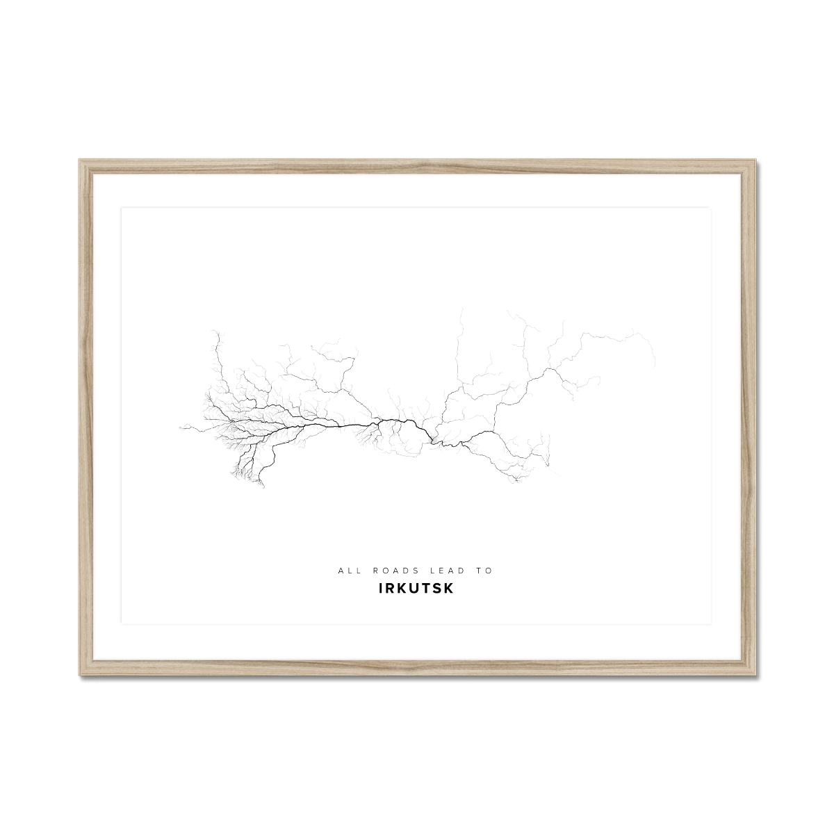 All roads lead to Irkutsk (Russian Federation) Fine Art Map Print