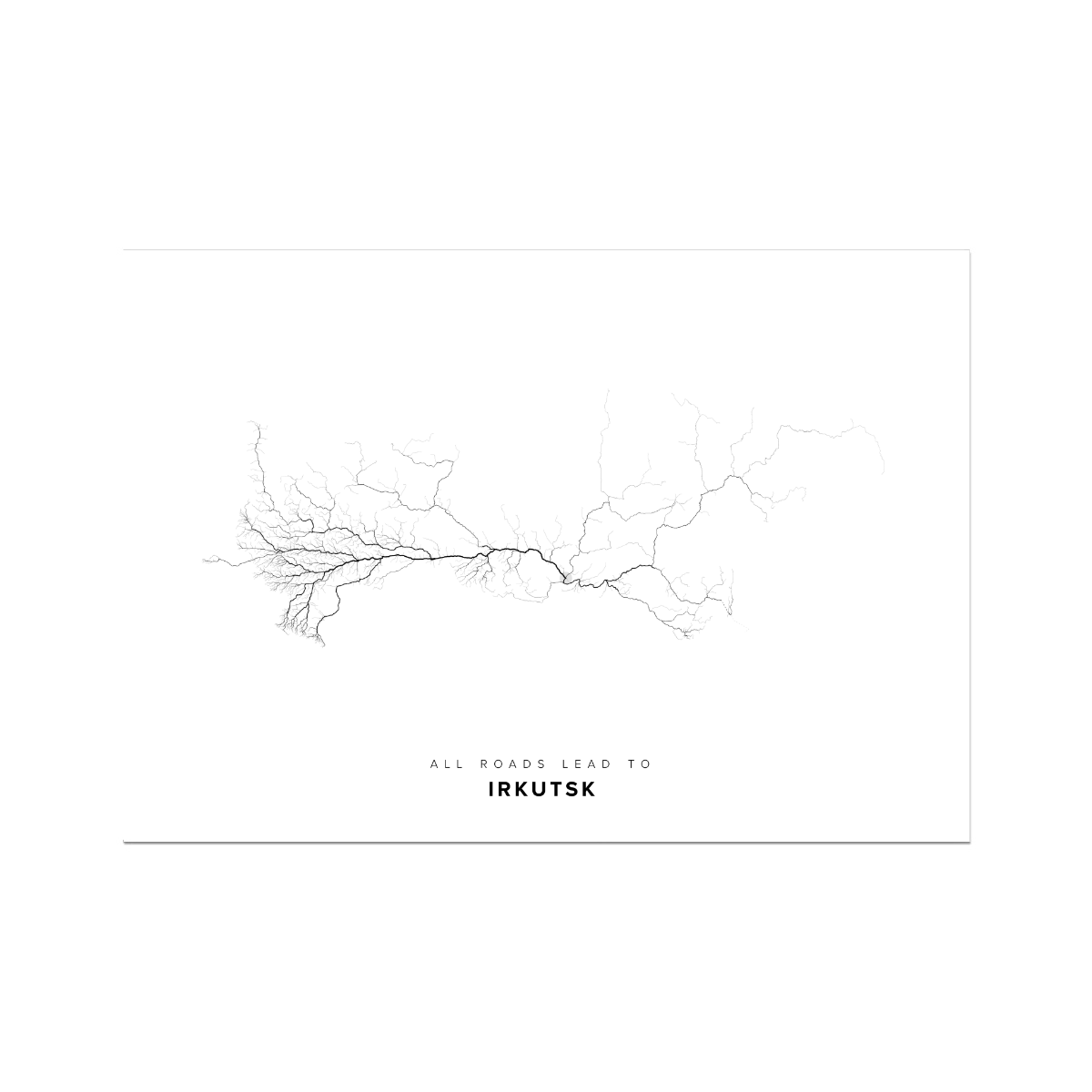 All roads lead to Irkutsk (Russian Federation) Fine Art Map Print