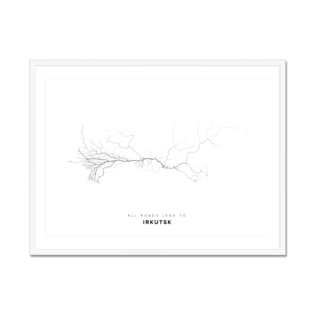 All roads lead to Irkutsk (Russian Federation) Fine Art Map Print