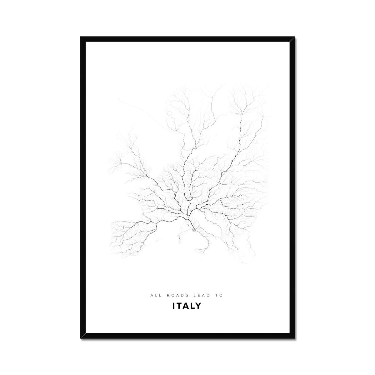 All roads lead to Italy Fine Art Map Print