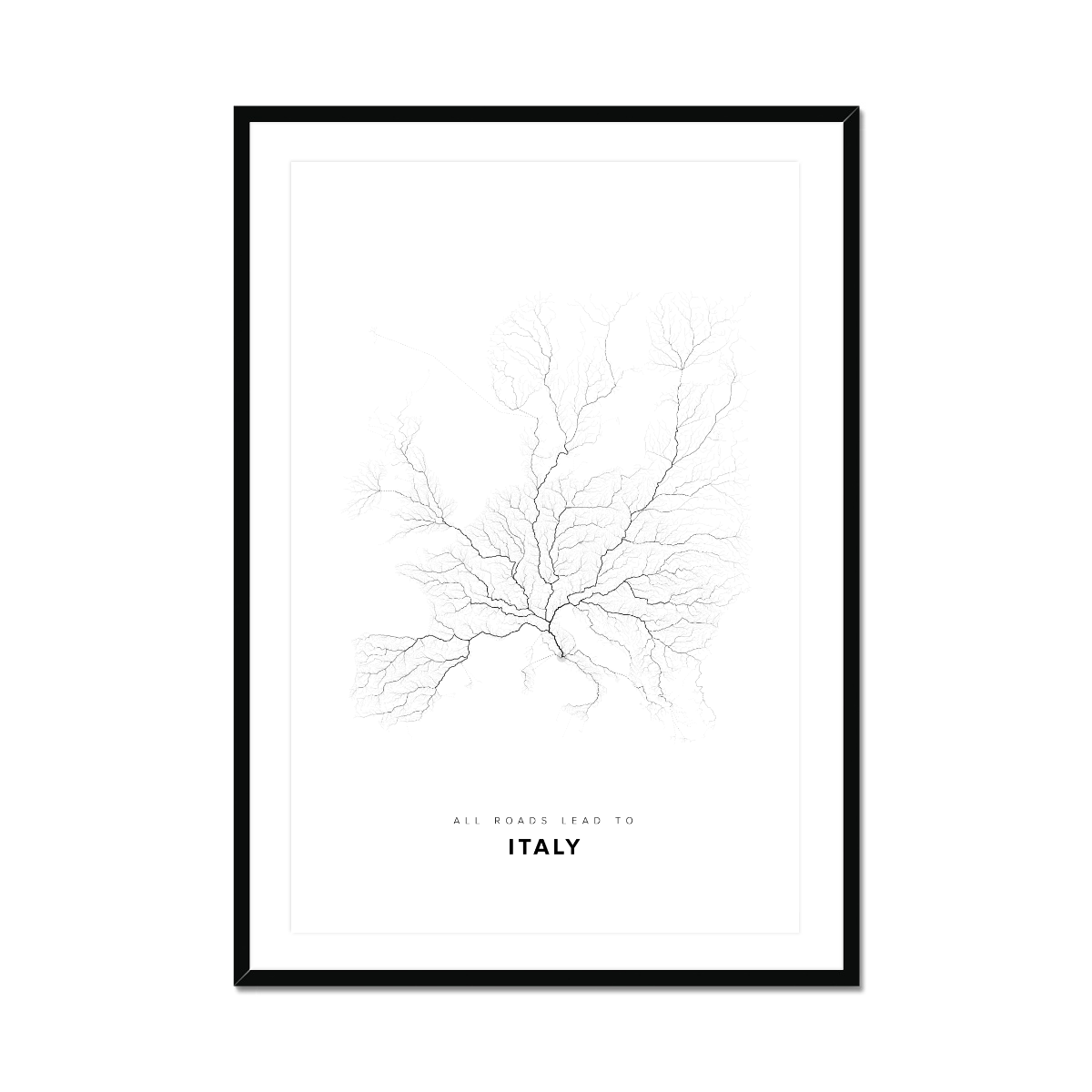 All roads lead to Italy Fine Art Map Print