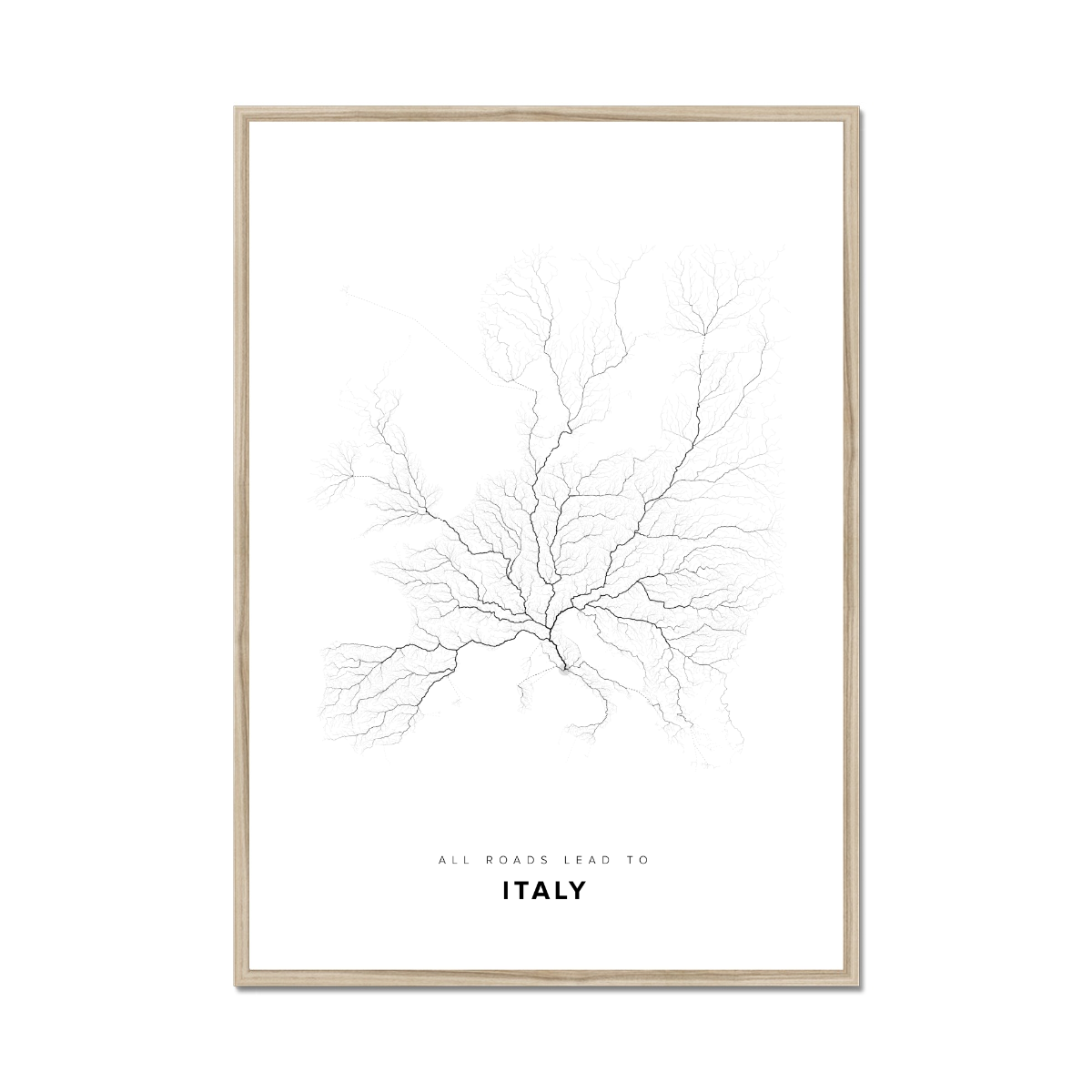 All roads lead to Italy Fine Art Map Print