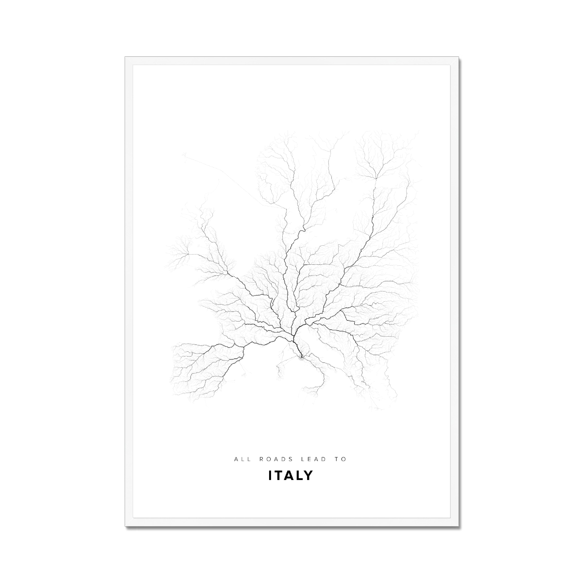 All roads lead to Italy Fine Art Map Print