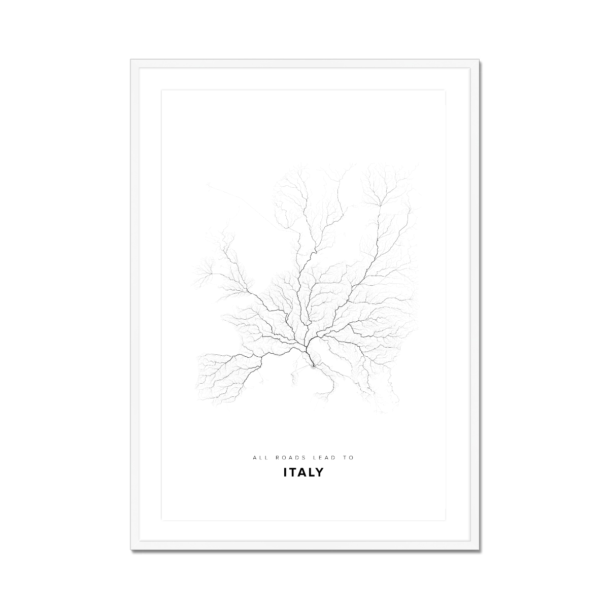 All roads lead to Italy Fine Art Map Print