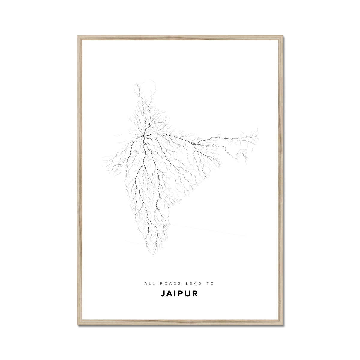All roads lead to Jaipur (India) Fine Art Map Print