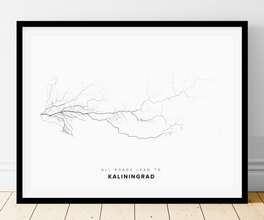 All roads lead to Kaliningrad (Russian Federation) Fine Art Map Print
