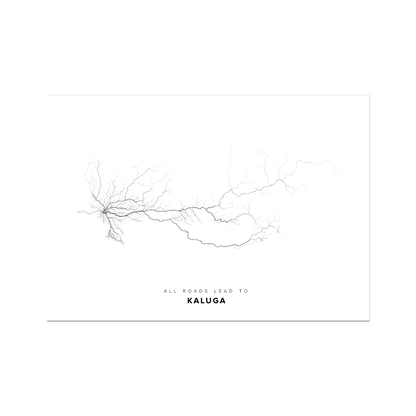 All roads lead to Kaluga (Russian Federation) Fine Art Map Print