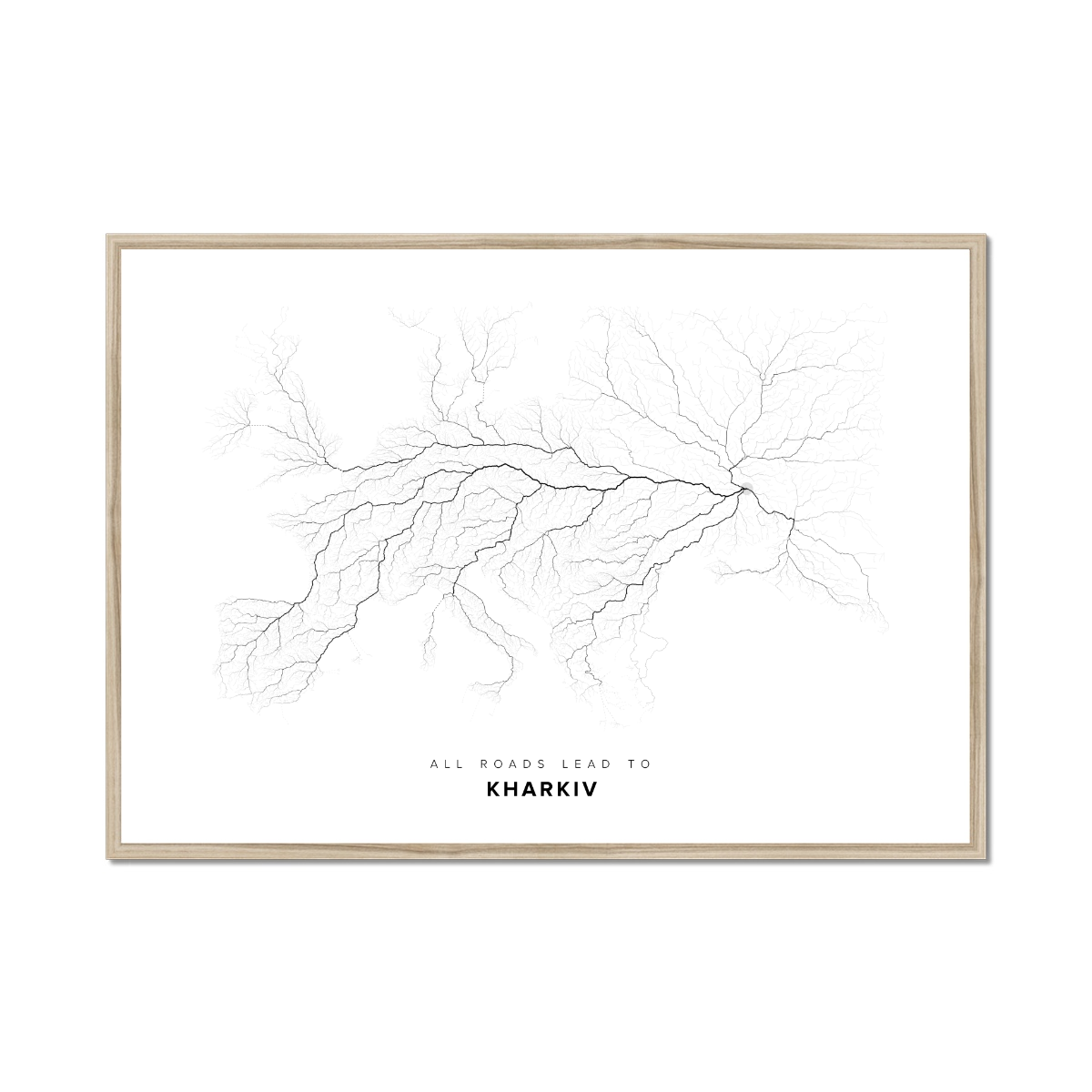 All roads lead to Kharkiv (Ukraine) Fine Art Map Print