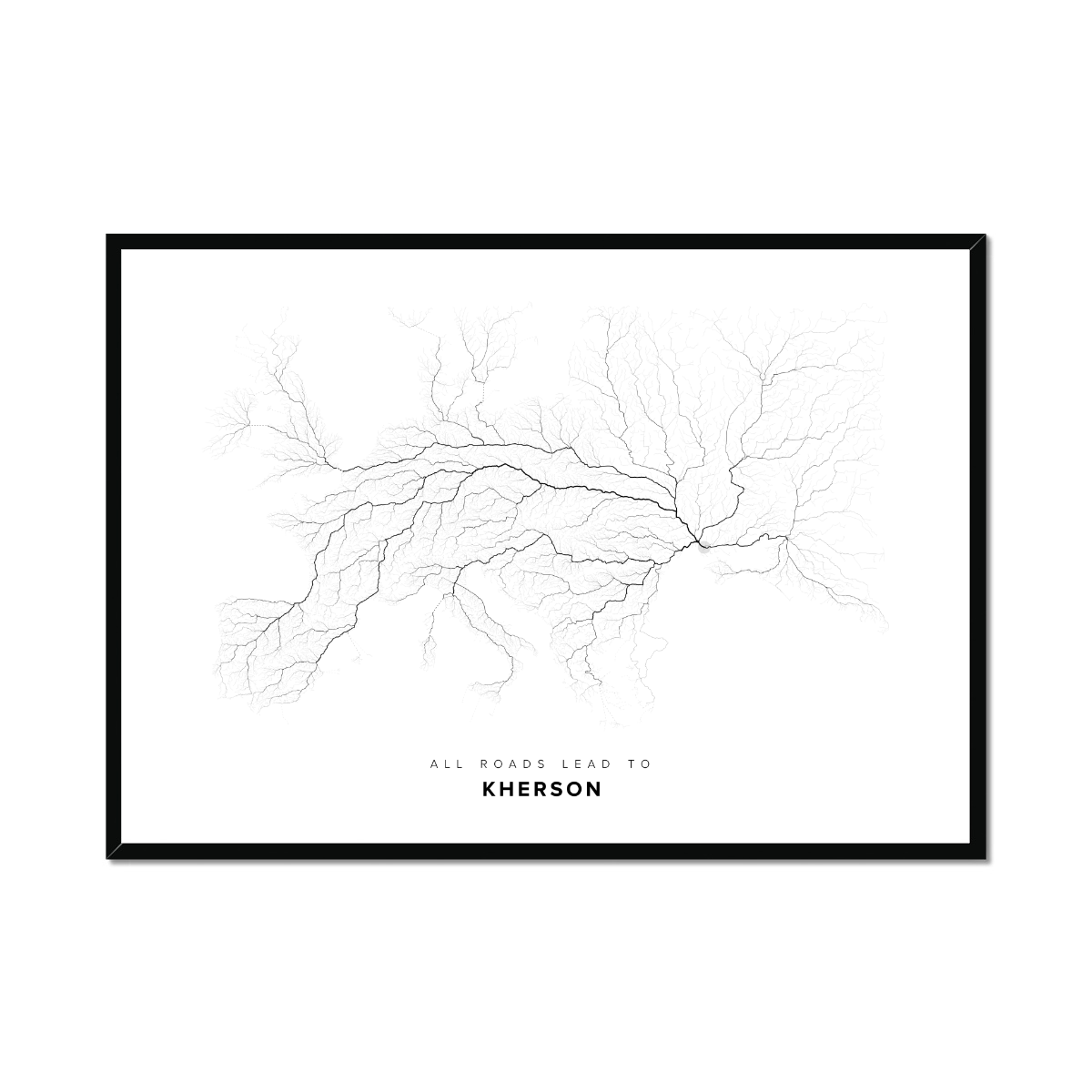 All roads lead to Kherson (Ukraine) Fine Art Map Print