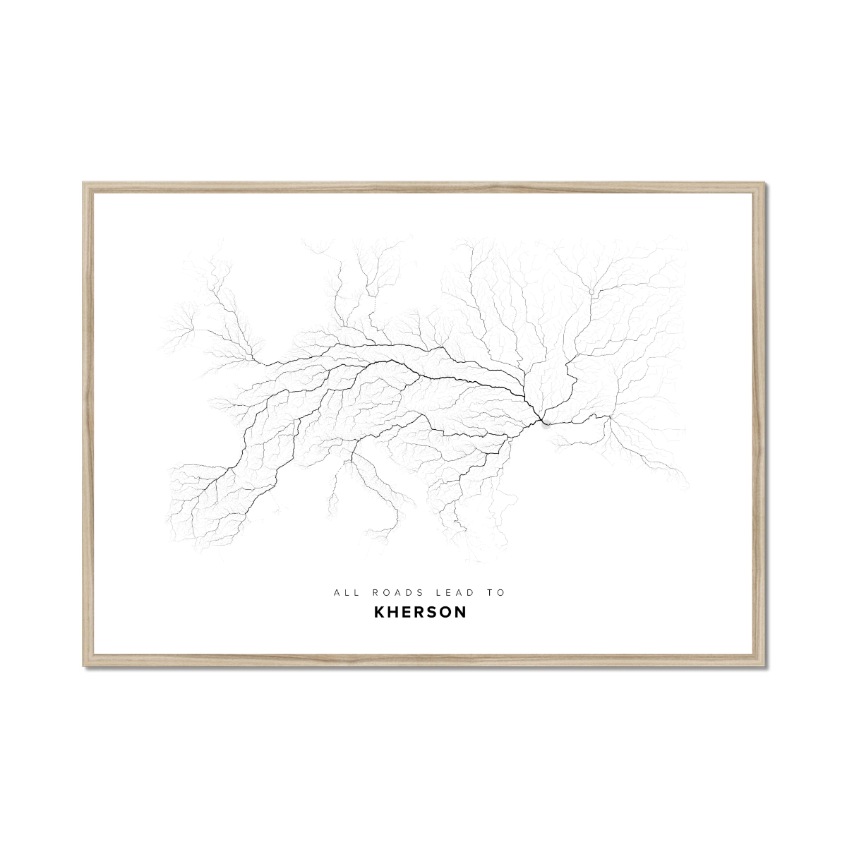All roads lead to Kherson (Ukraine) Fine Art Map Print
