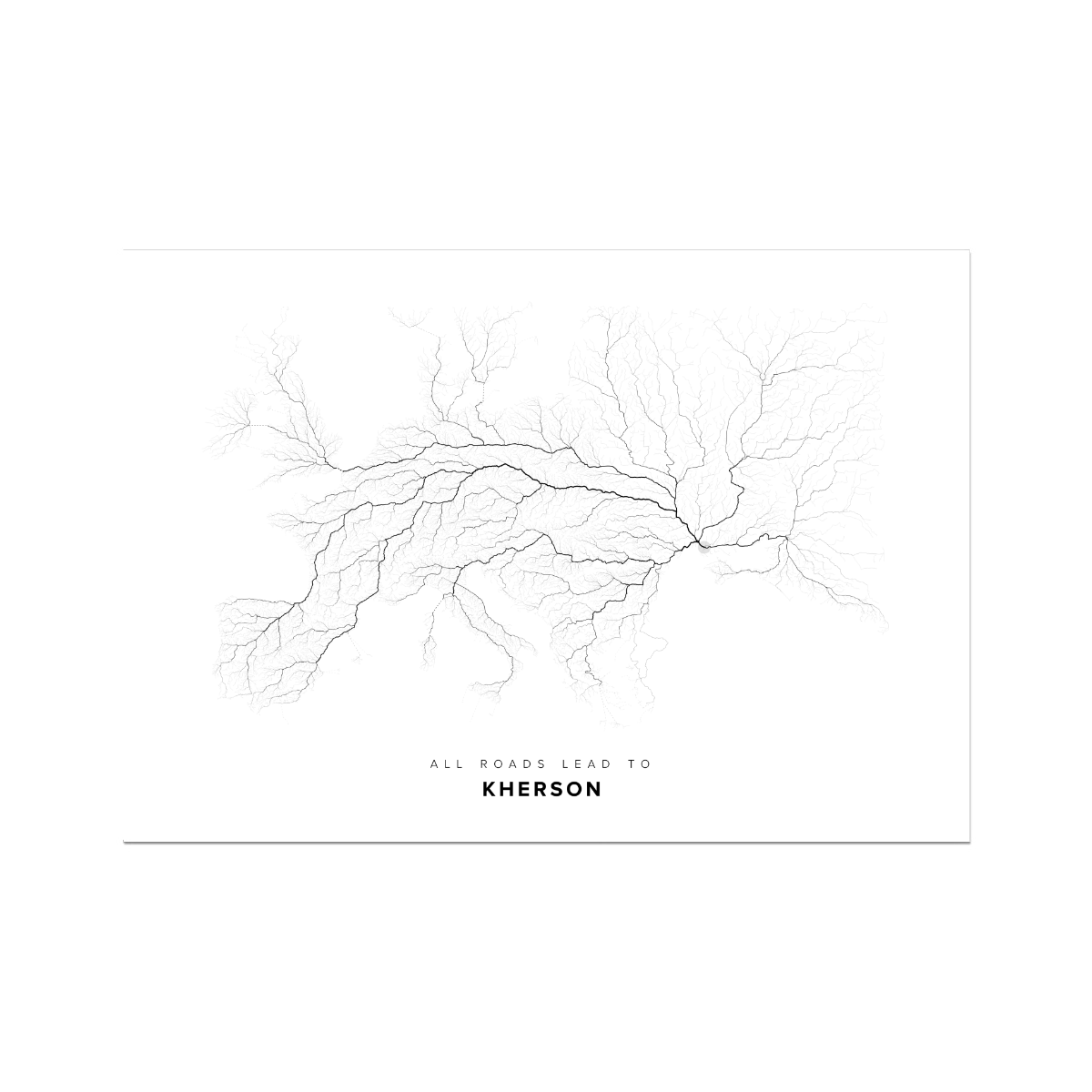 All roads lead to Kherson (Ukraine) Fine Art Map Print
