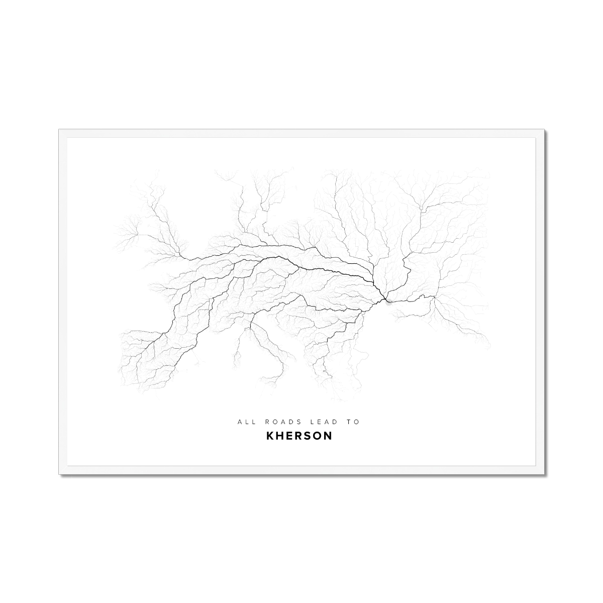 All roads lead to Kherson (Ukraine) Fine Art Map Print