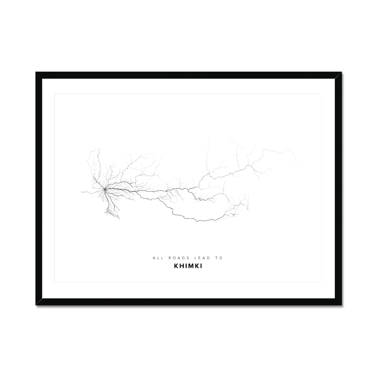 All roads lead to Khimki (Russian Federation) Fine Art Map Print