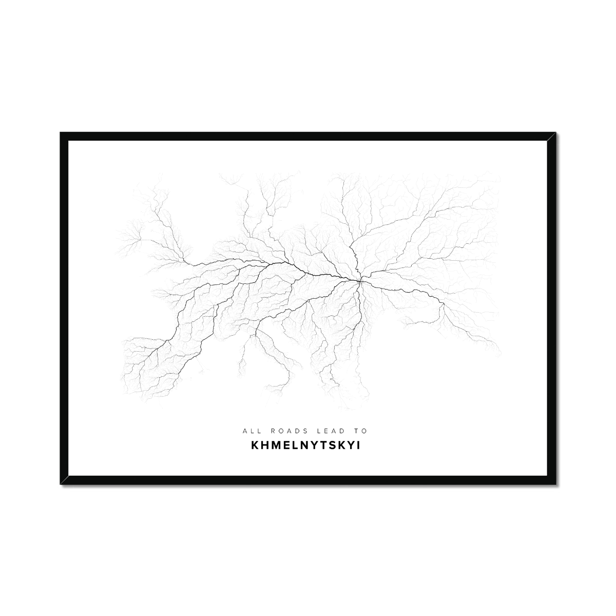 All roads lead to Khmelnytskyi (Ukraine) Fine Art Map Print