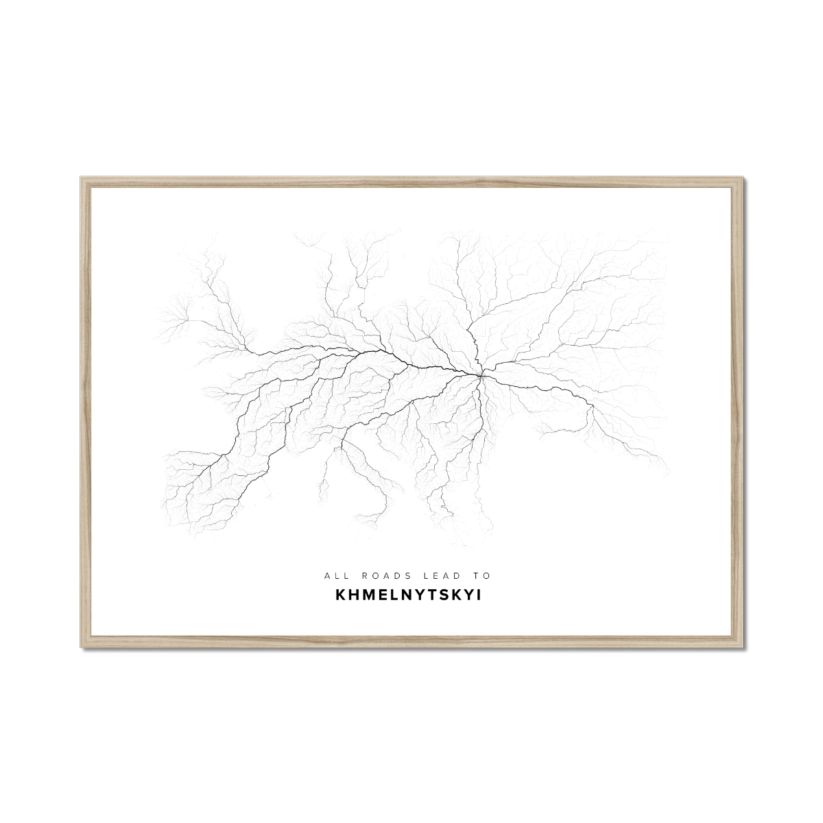 All roads lead to Khmelnytskyi (Ukraine) Fine Art Map Print