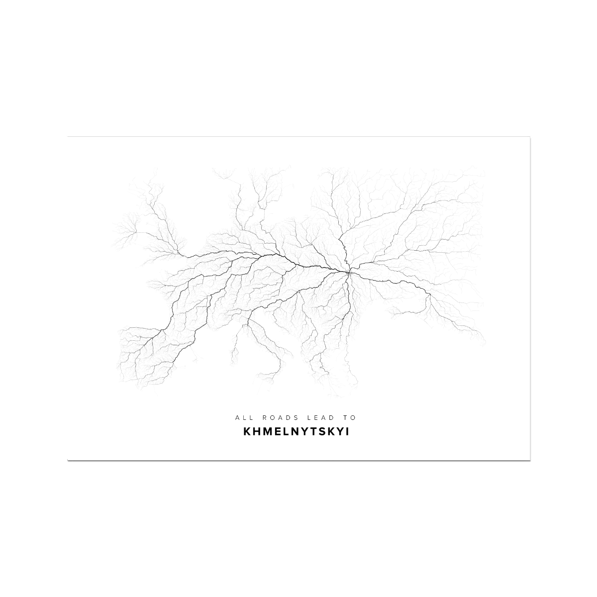 All roads lead to Khmelnytskyi (Ukraine) Fine Art Map Print