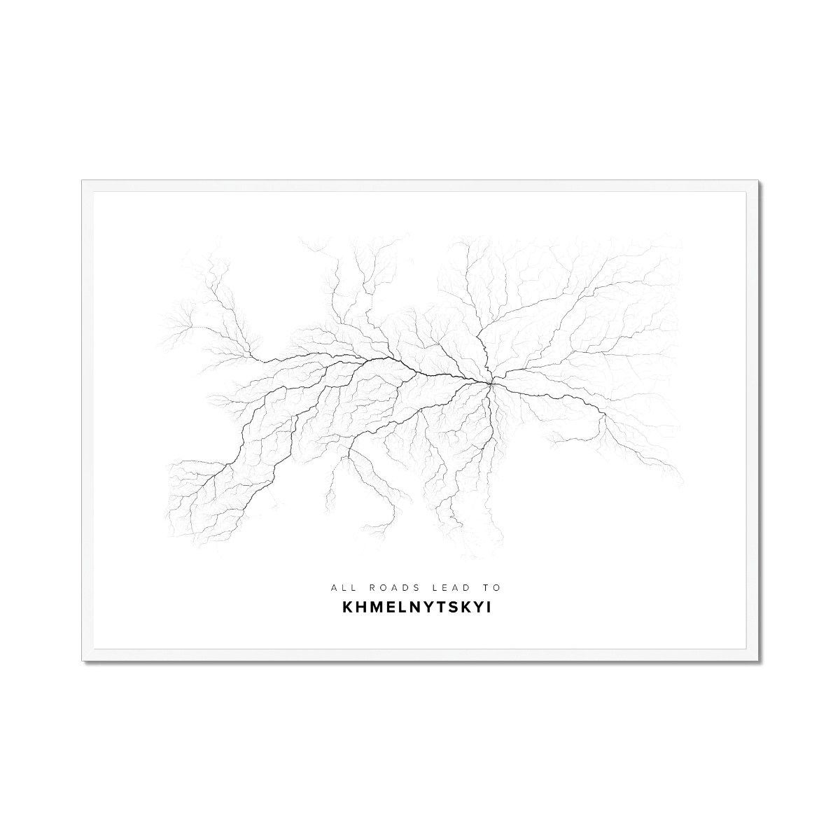 All roads lead to Khmelnytskyi (Ukraine) Fine Art Map Print