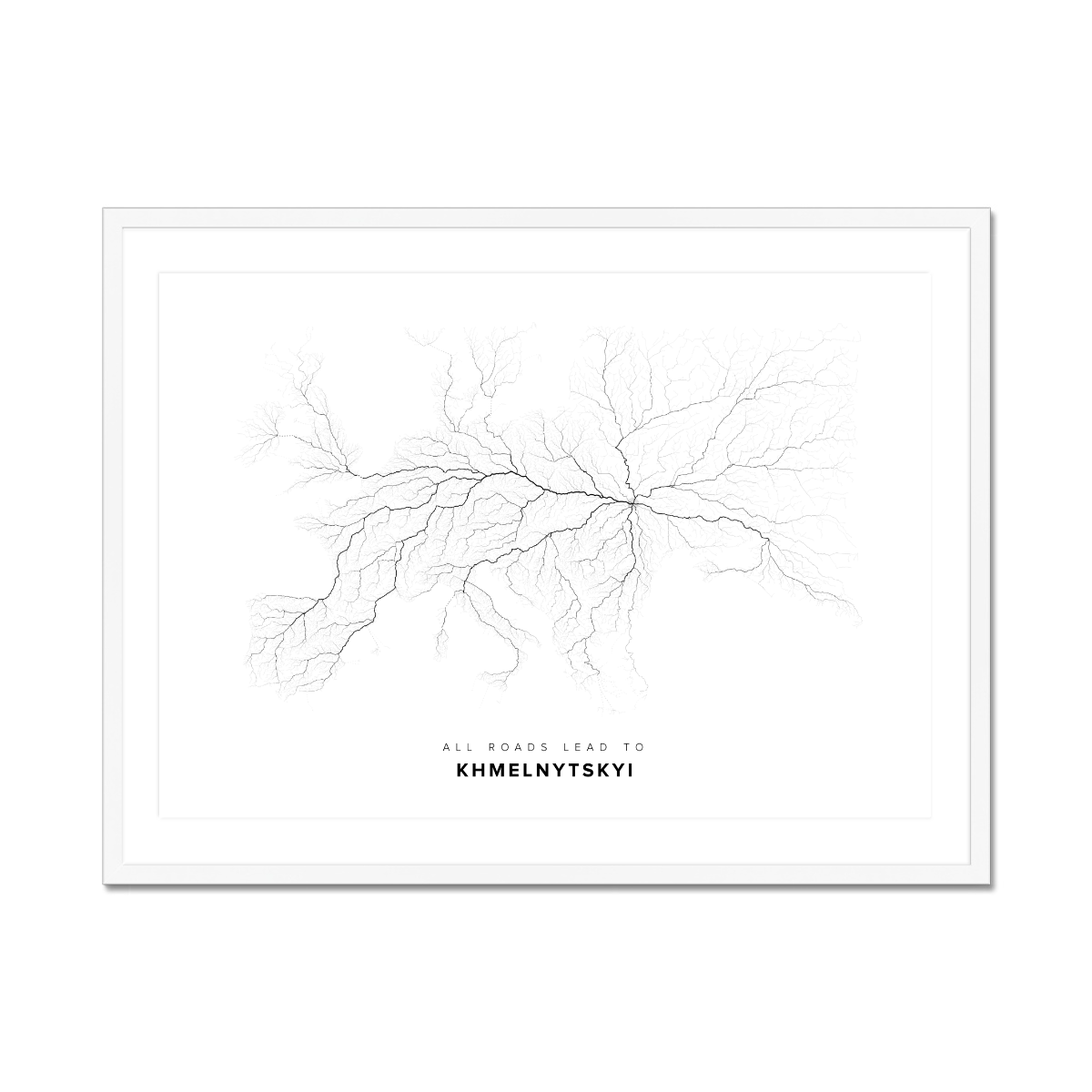 All roads lead to Khmelnytskyi (Ukraine) Fine Art Map Print