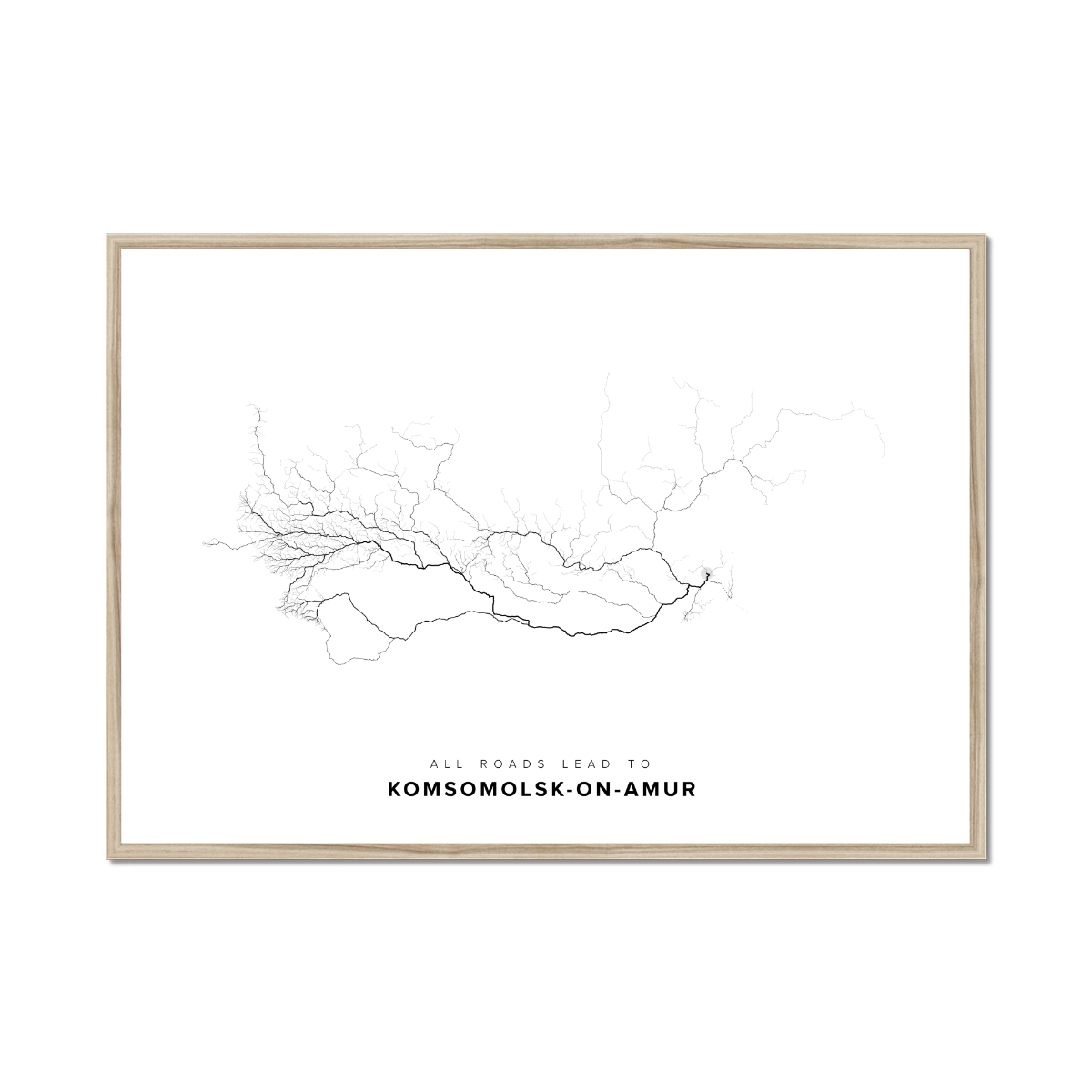 All roads lead to Komsomolsk-on-Amur (Russian Federation) Fine Art Map Print