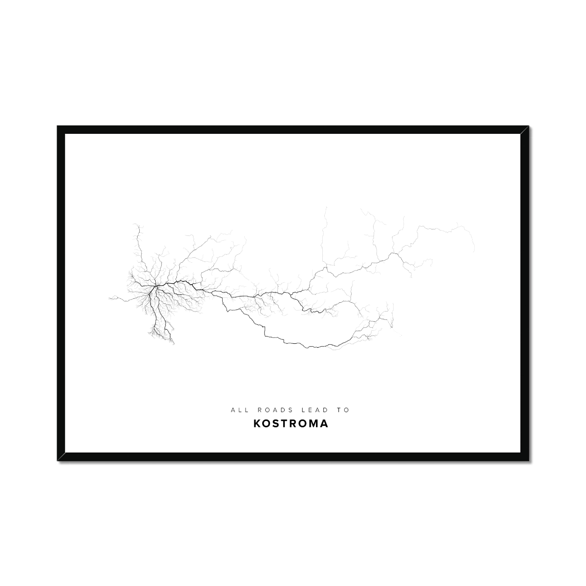 All roads lead to Kostroma (Russian Federation) Fine Art Map Print