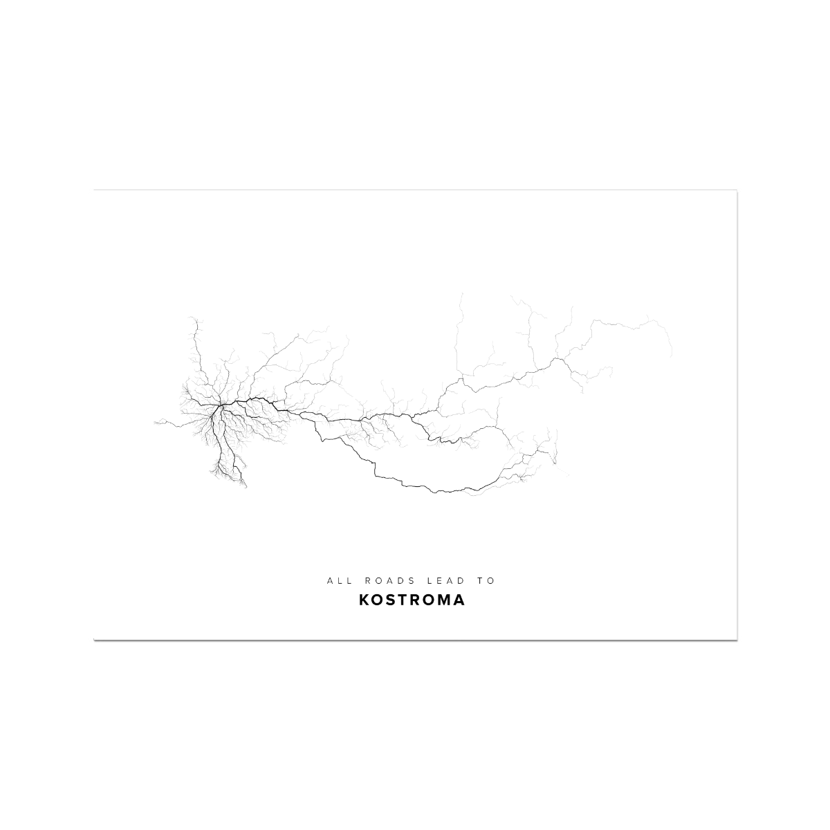 All roads lead to Kostroma (Russian Federation) Fine Art Map Print