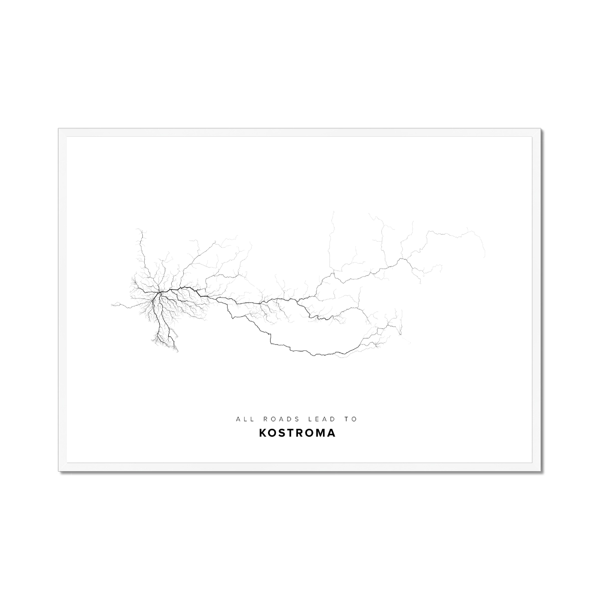 All roads lead to Kostroma (Russian Federation) Fine Art Map Print