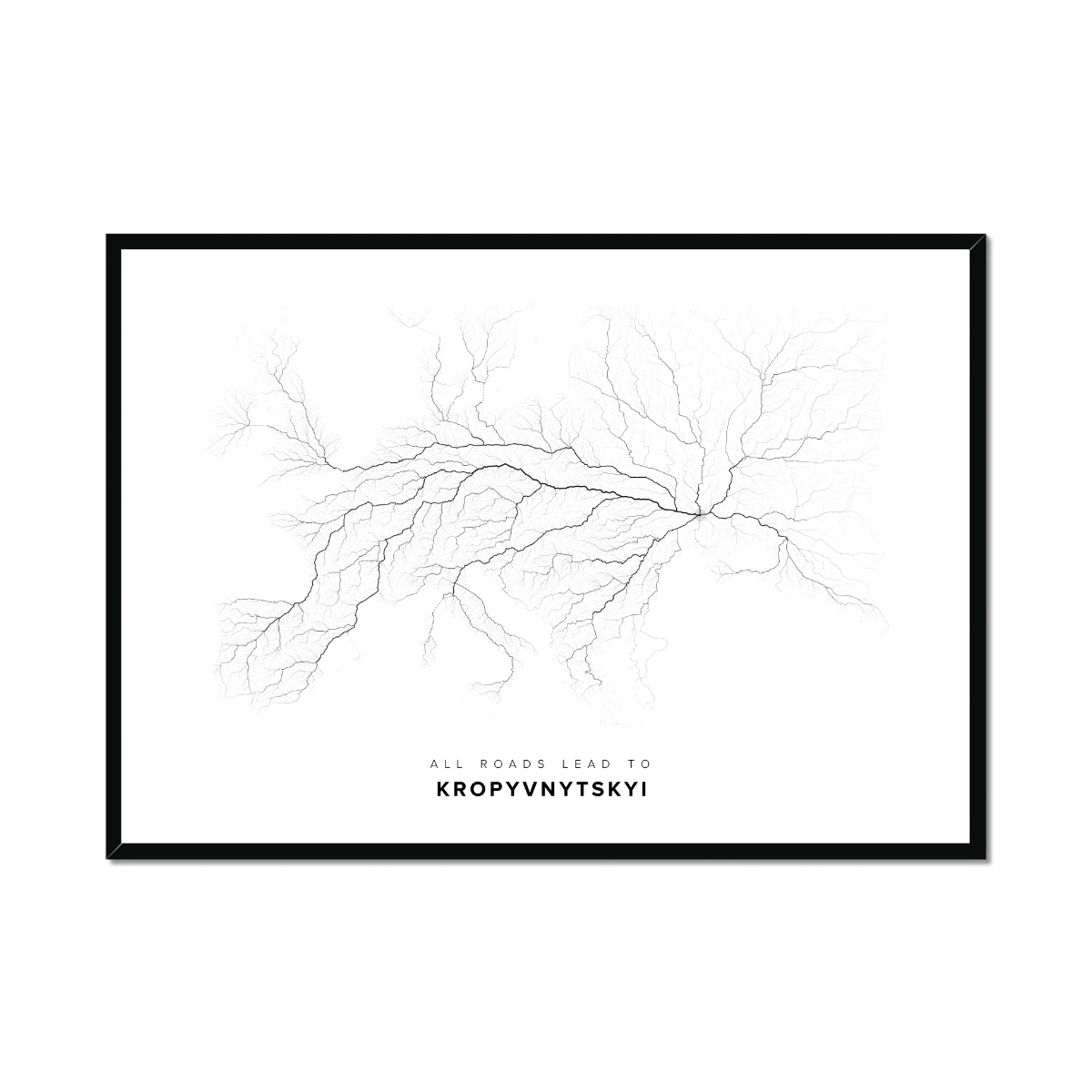 All roads lead to Kropyvnytskyi (Ukraine) Fine Art Map Print