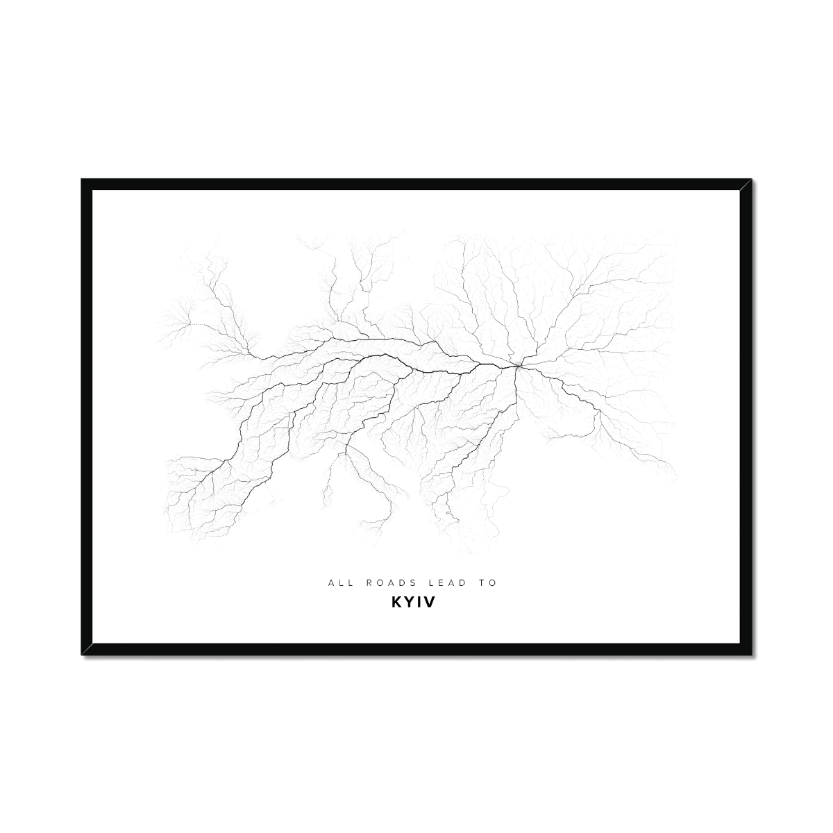 All roads lead to Kyiv (Ukraine) Fine Art Map Print